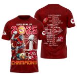 Chiefs Super Bowl LIX 2025 Champions 3D Shirt