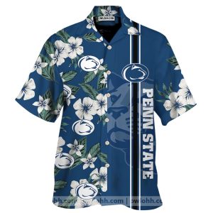 Penn State Flowery Aloha Summer Beach Hawaiian Shirt1