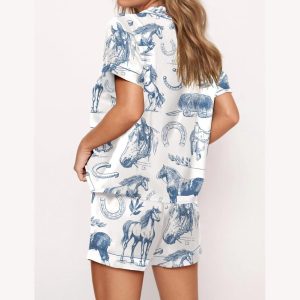 Horse Lover Satin Pajama Set For Women1