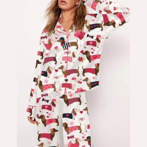 Valentine Dachshund Dog Pajama Set