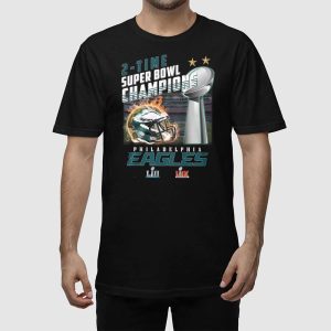 2 Time Super Bowl Champions Eagles Shirt 2