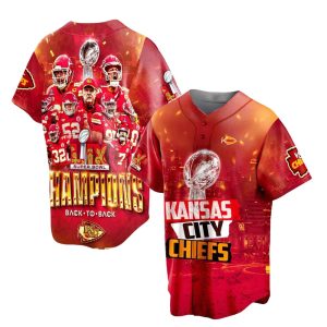 Chiefs Back To Back Super Bowl LIX Champions Baseball Jersey