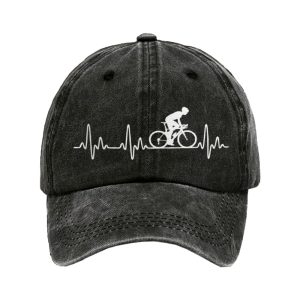 Heartbeat Cycling Print Baseball Cap