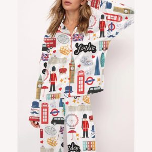 London England Satin Pajama Set2