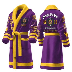 Omega Psi Phi Fraternity Inc Friendship Is Essential To The Soul Fleece Bathrobe