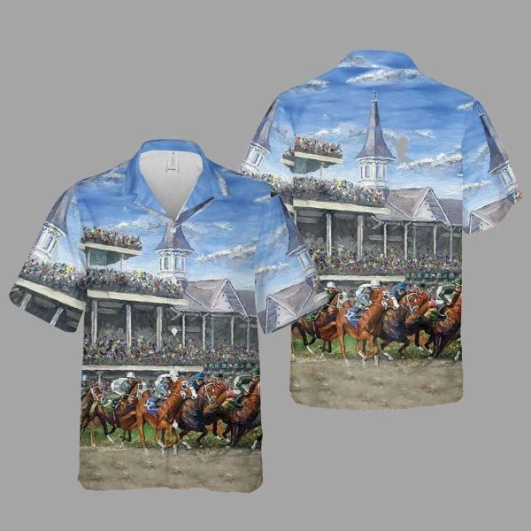 150th Kentucky Derby Horse Racing 3D Hawaiian Shirt