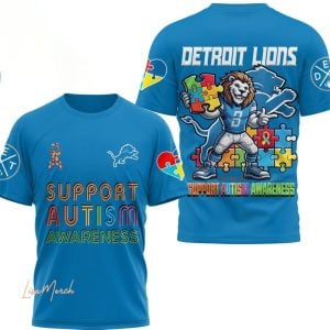 Lions Support Autism Awareness 3D Shirt