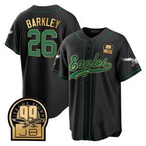 Saquon Barkley Eagles Jerome Brown Baseball Jersey2