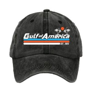 Retro Gulf Of America Est 2025 Palm Trees Print Baseball Cap