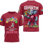 Alabama Support Autism Awarenss 3D Shirt