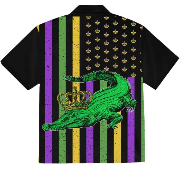 Alligator Mardi Gras Aloha Hawaiian Shirt