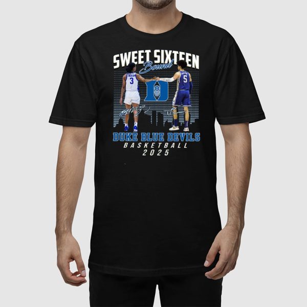 Ashlon Jackson Tyrese Proctor Sweet Sixteen Bound Duke Basketball 2025 Shirt