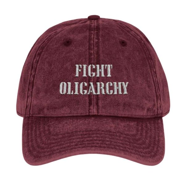 Bernie Sanders AOC Fight Oligarchy Vintage Embroidered Cap