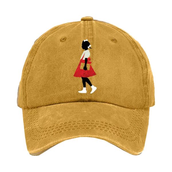 Black Girl In Red Dress Art Print Baseball Cap