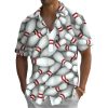 Bowling Print Men’s Pocket Short Sleeve Shirts