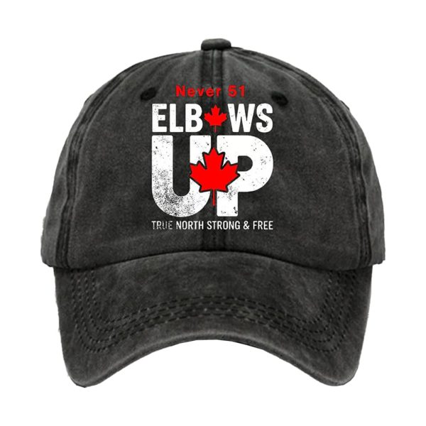 Canada Elbows Up Never 51st Print Hat