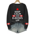 Canada Keep Calm And Elbows Up Printed Sweatshirt