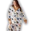 Cat Classic Pajama Set Charming Floral Cats