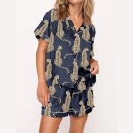 Cheetah Satin Pajama Set