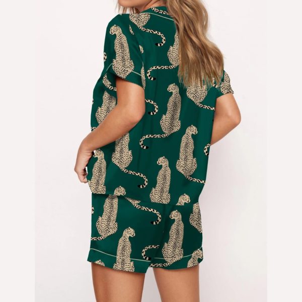 Cheetah Satin Pajama Set