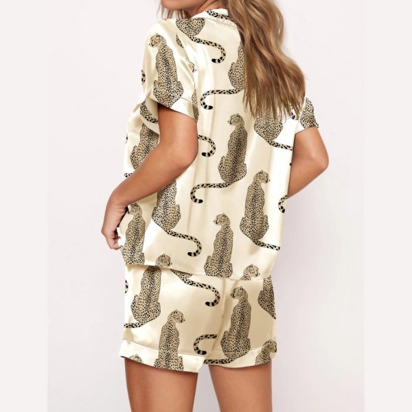 Cheetah Satin Pajama Set