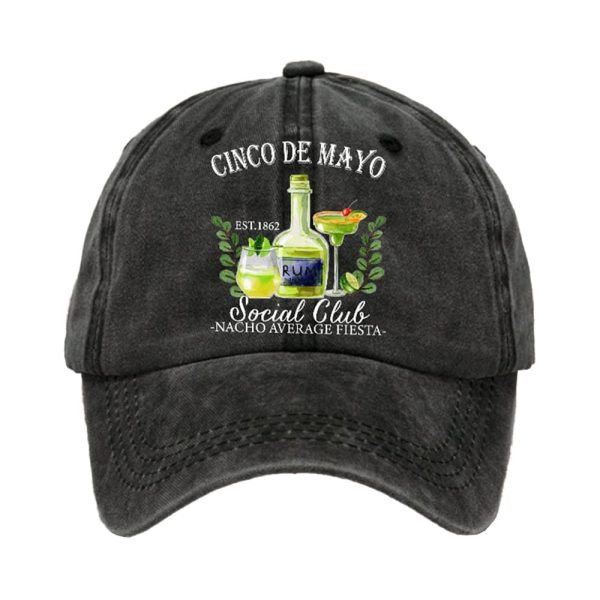 Cinco De Mayo Est 1862 Social Club Nacho Average Fiesta Baseball Cap