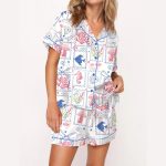 Coastal Aesthetic Satin Pajama Set