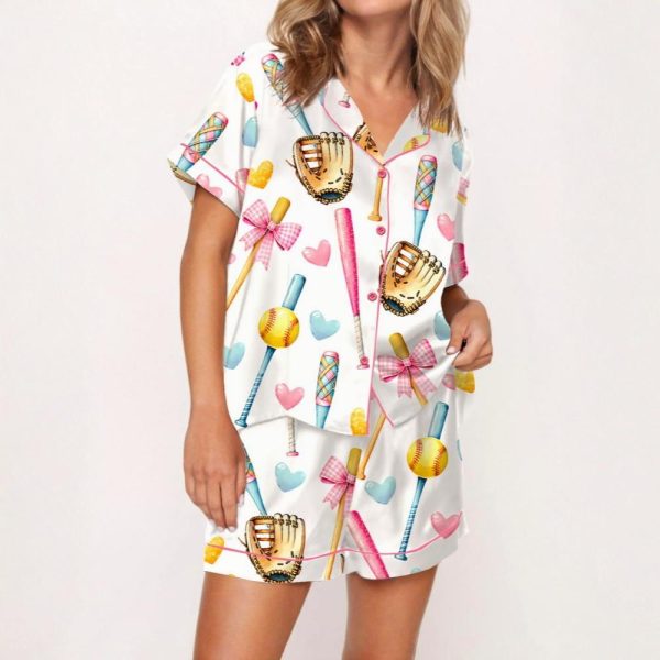 Coquette Softball Satin Pajama Set