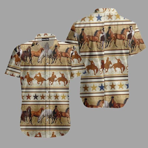 Cowboy Wild Horse Hawaiian Shirt