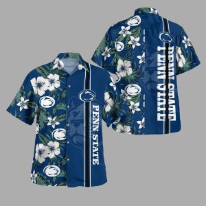Penn State Flowery Aloha Summer Beach Hawaiian Shirt1