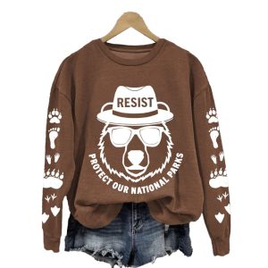 Resist Protect Our National Parks Printed Sweatshirt2