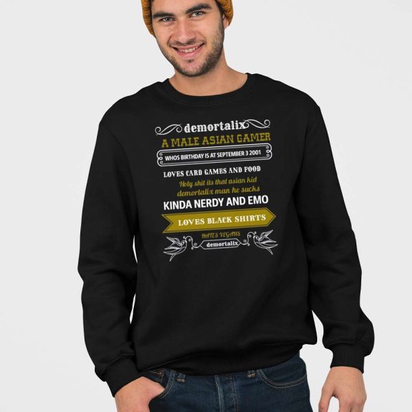 Demortalix A Male Asian Gamer Loves Card Games And Food Shirt