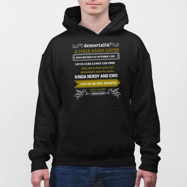 Demortalix A Male Asian Gamer Loves Card Games And Food Shirt