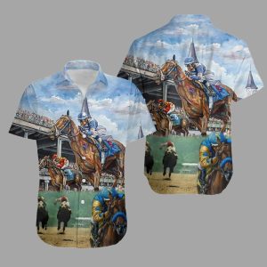 Kentucky Derby 150 Anniversary Horse Racing Hawaiian Shirt1