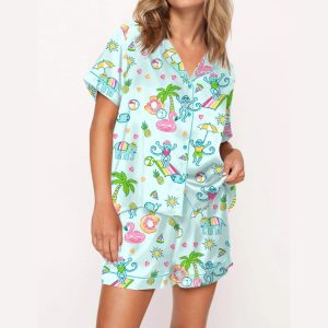 Pool Party Monkey Satin Pajama Set2