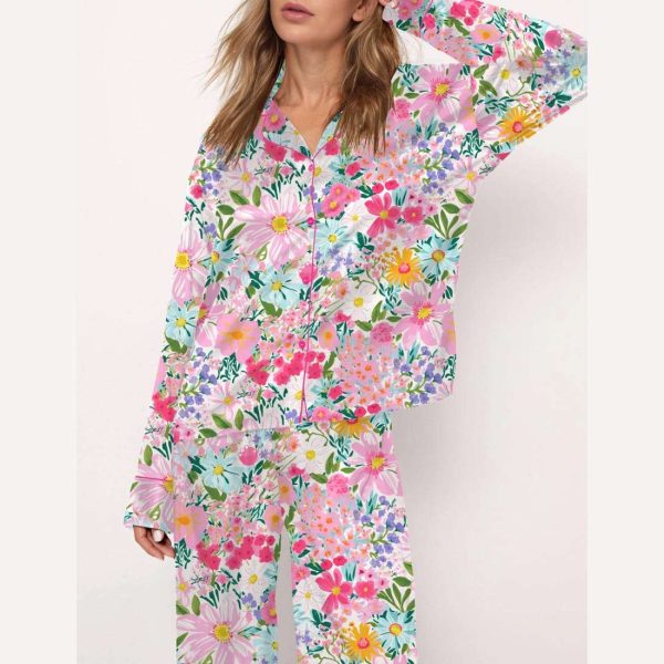 Floral Satin Pajama Set