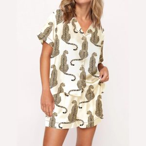 Cheetah Satin Pajama Set4