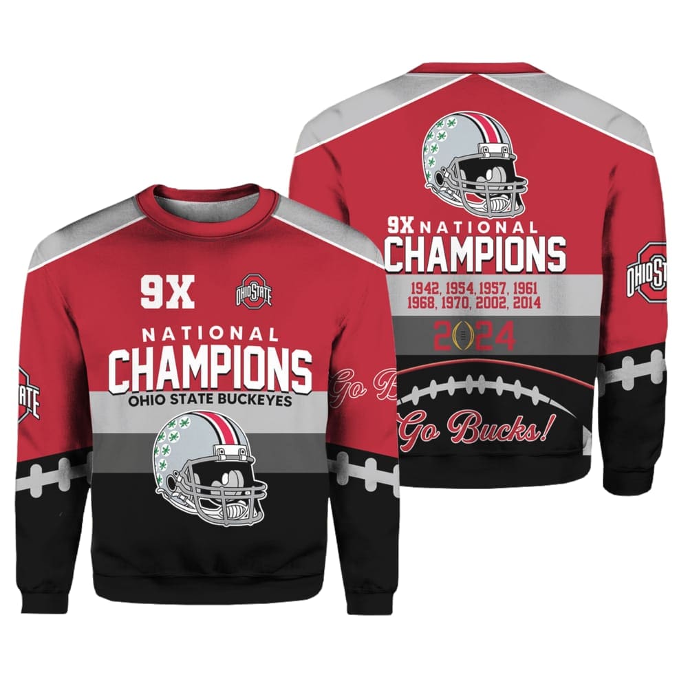 Go Bucks Ohio State 9x National Champions Hoodie Go Bucks Ohio State 9x National Champions Hoodie