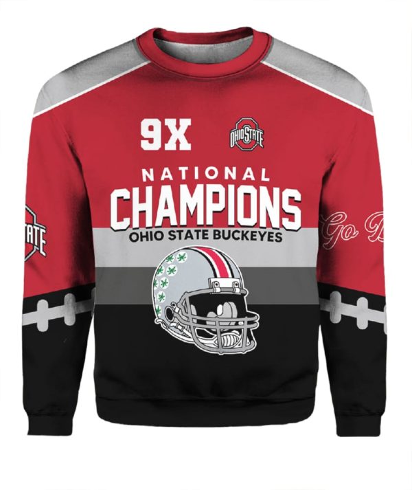 Go Bucks Ohio State 9x National Champions Hoodie