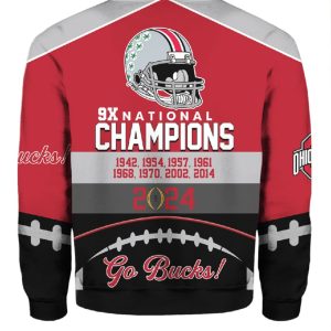 Go Bucks Ohio State 9x National Champions Hoodie 3