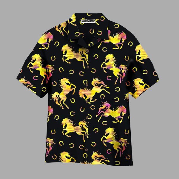 Golden Horse Racing Kentucky Derby Hawaiian Shirt