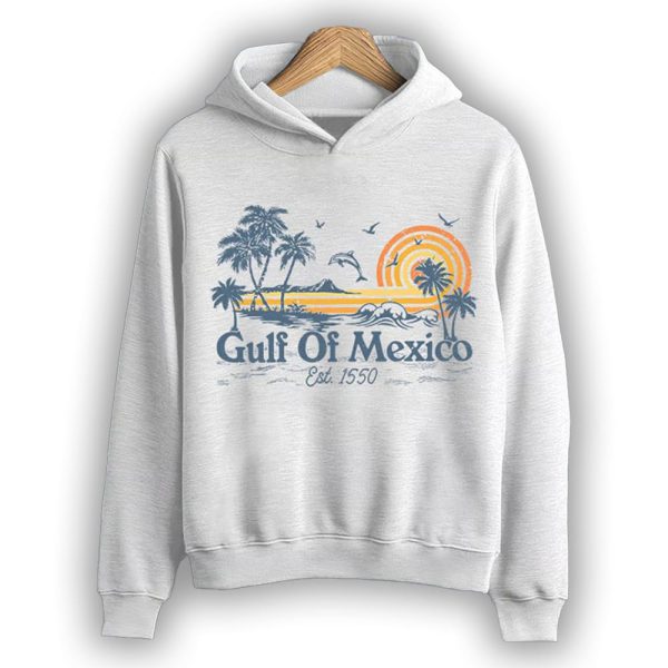 Gulf Of Mexico Est 1550 Print Casual Hooded Sweatshirt