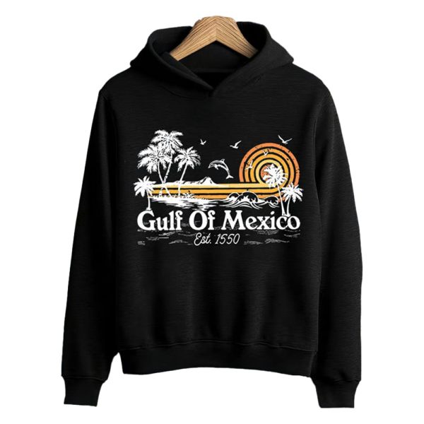 Gulf Of Mexico Est 1550 Print Casual Hooded Sweatshirt