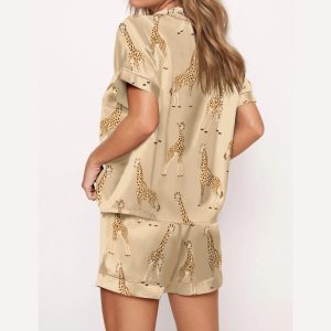 Giraffe Satin Pajama Set3