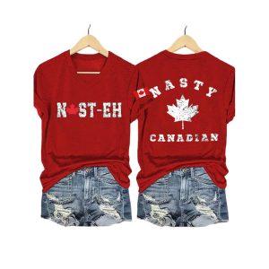 Retro Nasty Canadians Print T Shirt1