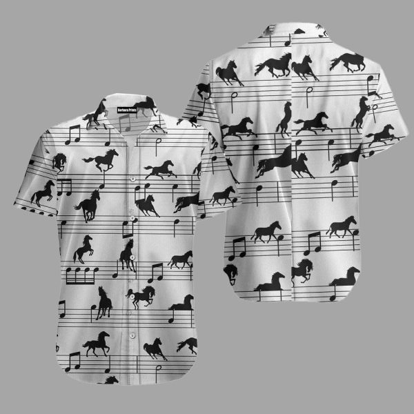 Horse Music Notes Hawaiian Shirt