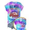 Hot Mess Always Stressed Baseball Mama Print T-Shirt