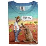 I Think Your Child Is Dead Funny Kangaroo Art Print Shirt