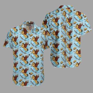 Sky Blue Vintage Rodeo Horse Riding Bigfoot Hawaiian Shirt1