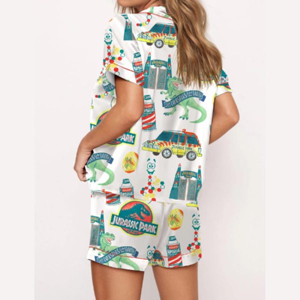 Jurassic Dinosaur Park Satin Pajama Set